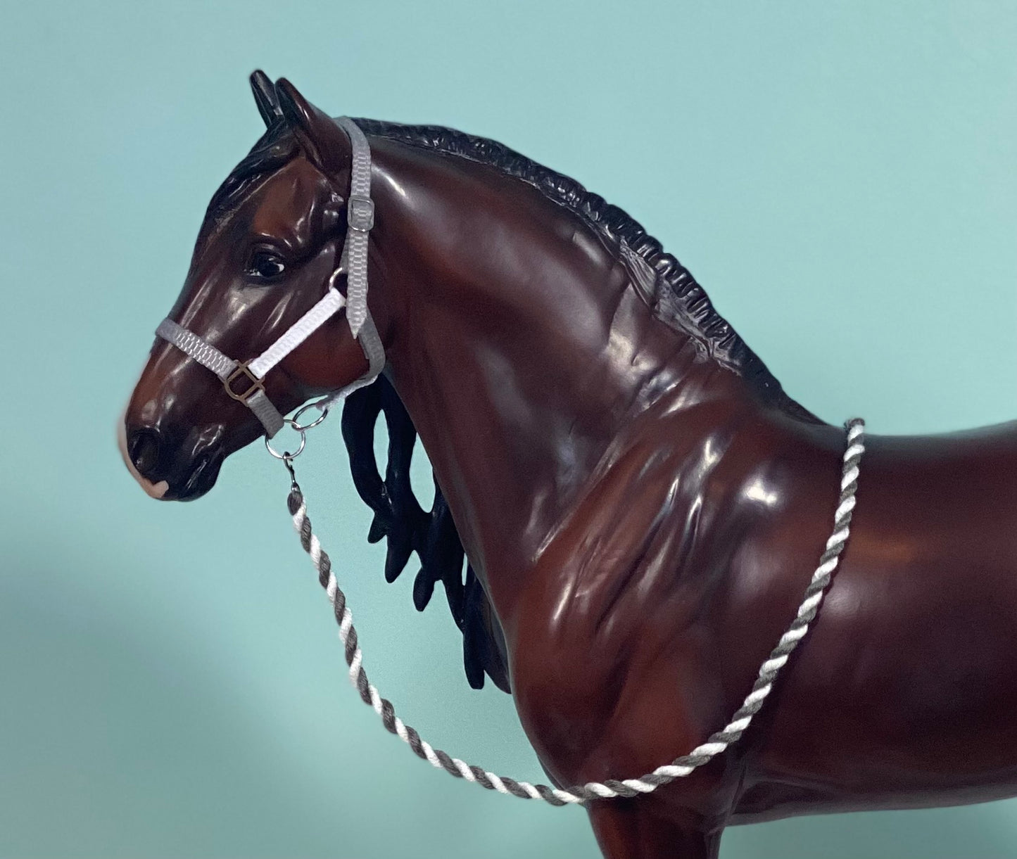 Grey Flannel Pajamas - Traditional Breyer Model Horse Halter & Leadrope Set