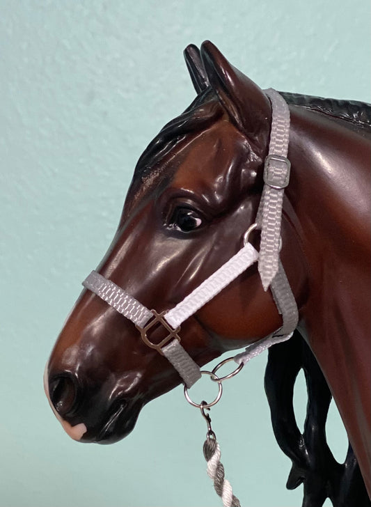 Grey Flannel Pajamas - Traditional Breyer Model Horse Halter & Leadrope Set