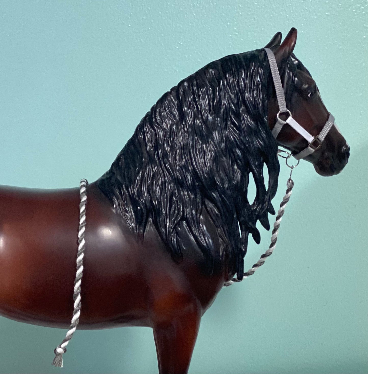 Grey Flannel Pajamas - Traditional Breyer Model Horse Halter & Leadrope Set