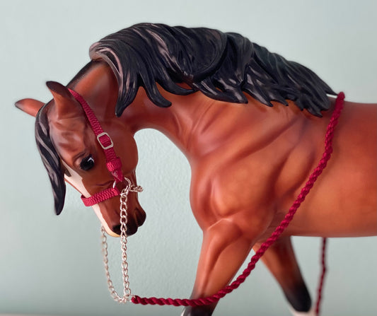 Red Wine - Traditional Breyer Model Horse Arabian Halter & Leadrope Set