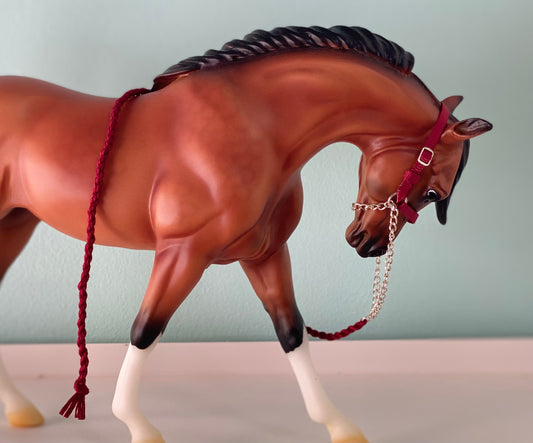 Red Wine - Traditional Breyer Model Horse Arabian Halter & Leadrope Set